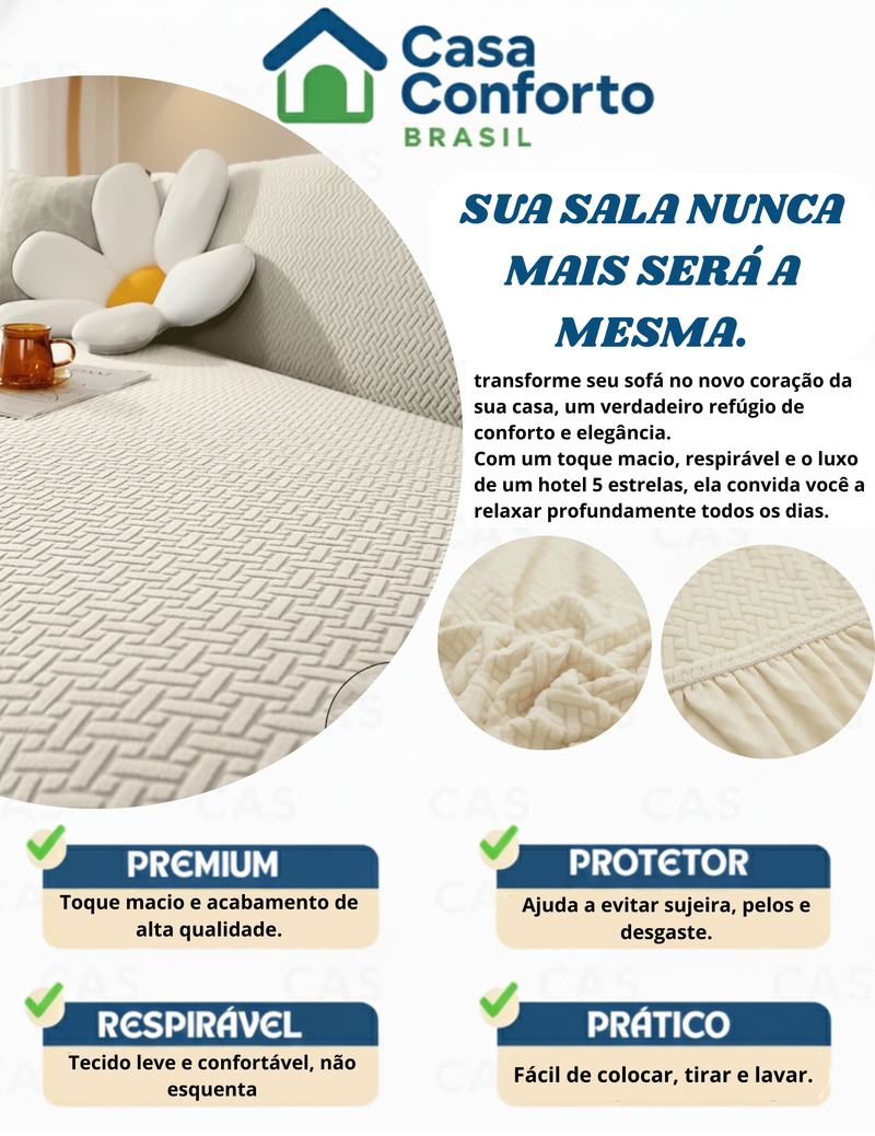 Capa de Sofá PolarFlex™ – Lã Polar + Tecnologia Super Stretch | Black Friday Compre 1 Leve 2
