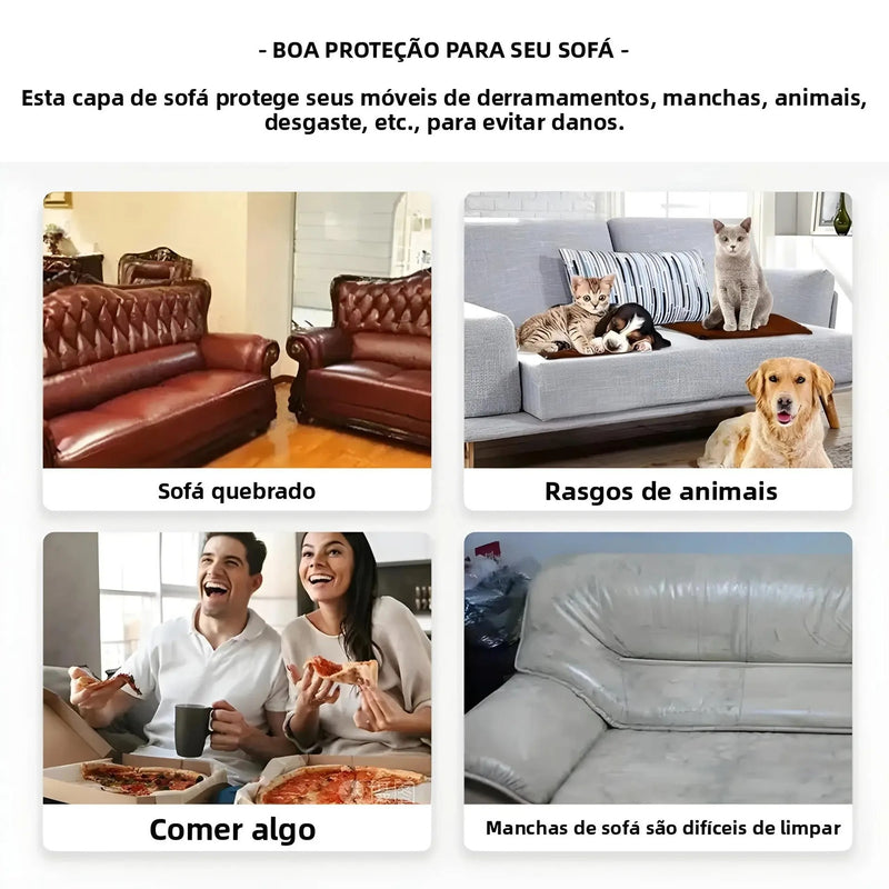 Capa de Sofá PolarFlex™ – Lã Polar + Tecnologia Super Stretch | Black Friday Compre 1 Leve 2